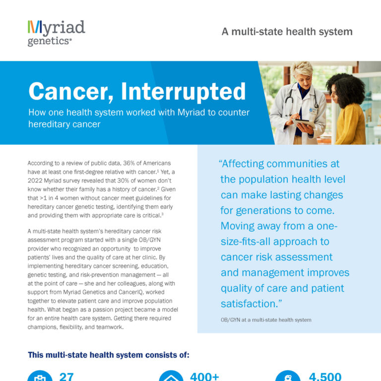 Featured image: Cancer, Interrupted – How one health system worked with Myriad to counter hereditary cancer