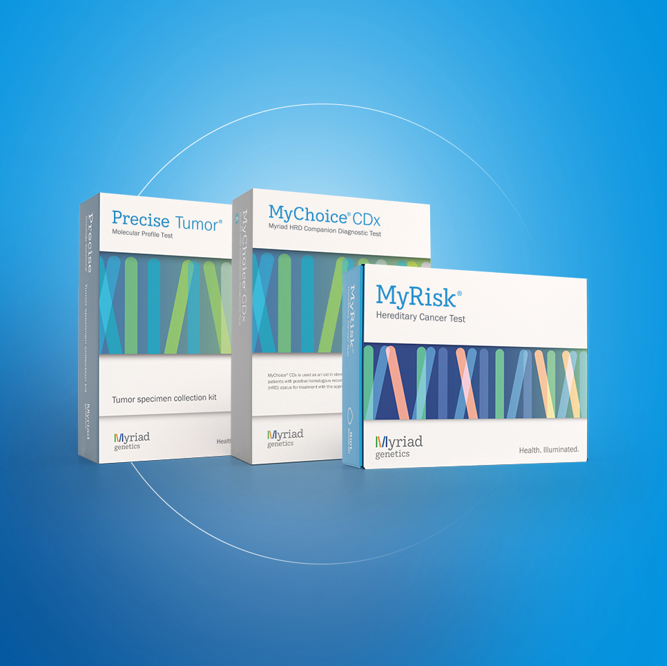 Image showing Myriad Oncology’s portfolio of germline and tumor genomic test kits 