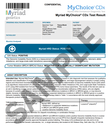MyChoice CDx sample report